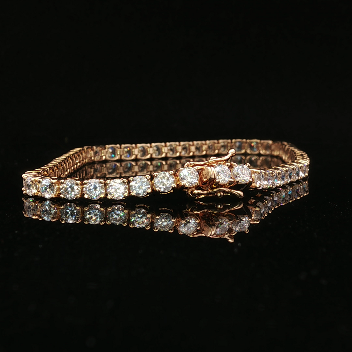 14K Yellow Gold Cubic Zirconia Tennis Bracelet