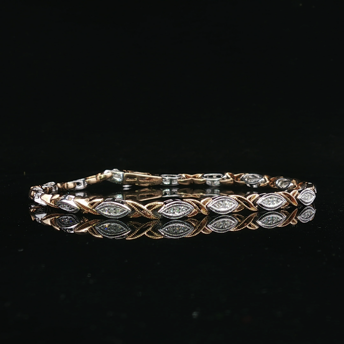 Constance Two-Tone 14K Fancy Link Diamond Bracelet 7.5"
