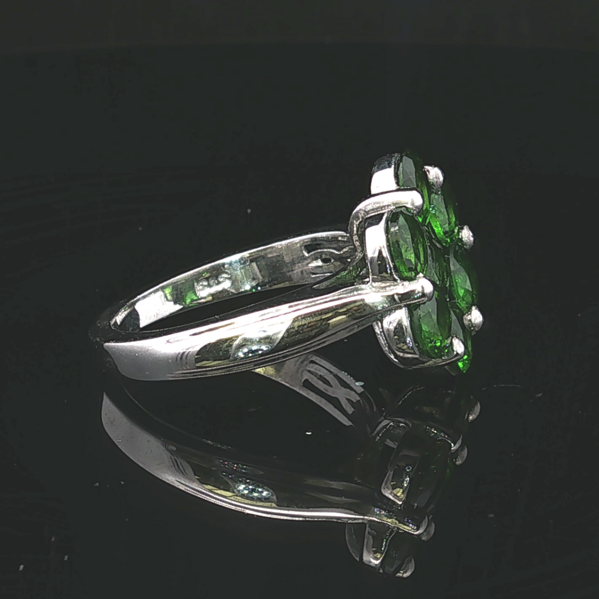 Isadoras Russian Diopside 7-Stone Sterling Silver Ring