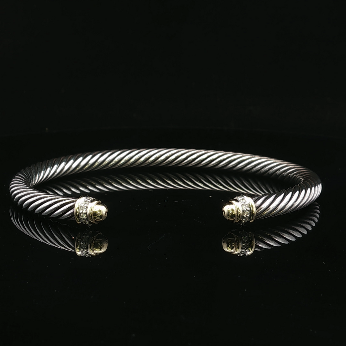David Yurman Two-Tone Diamond Cuff Bracelet
