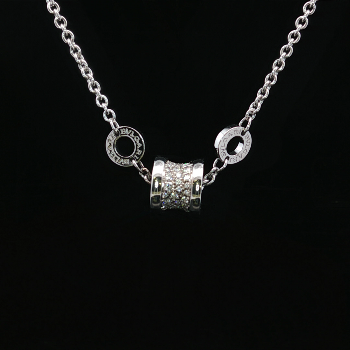 Bulgari Diamond Curb Bracelet in 18K White Gold