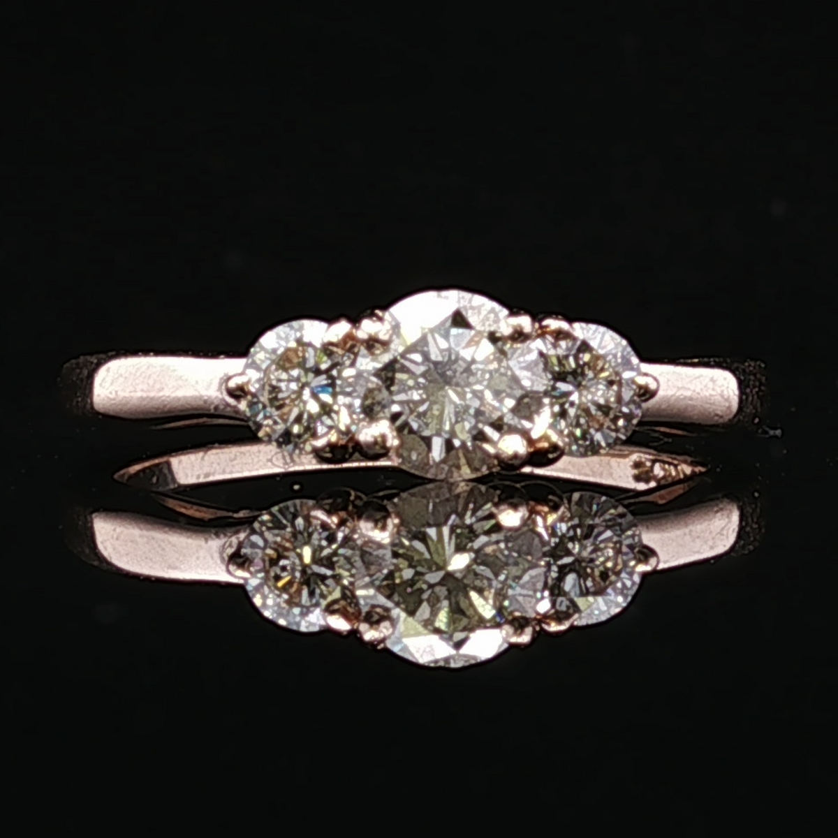 Margaret 14K Yellow Gold Three Diamond Ring