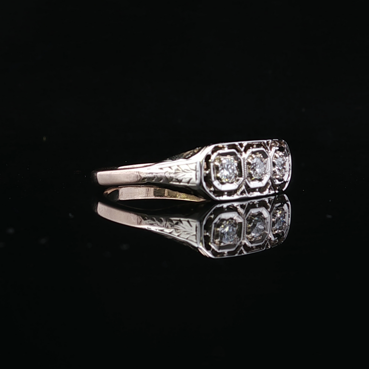Millicent Two-Tone Vintage Diamond Ring