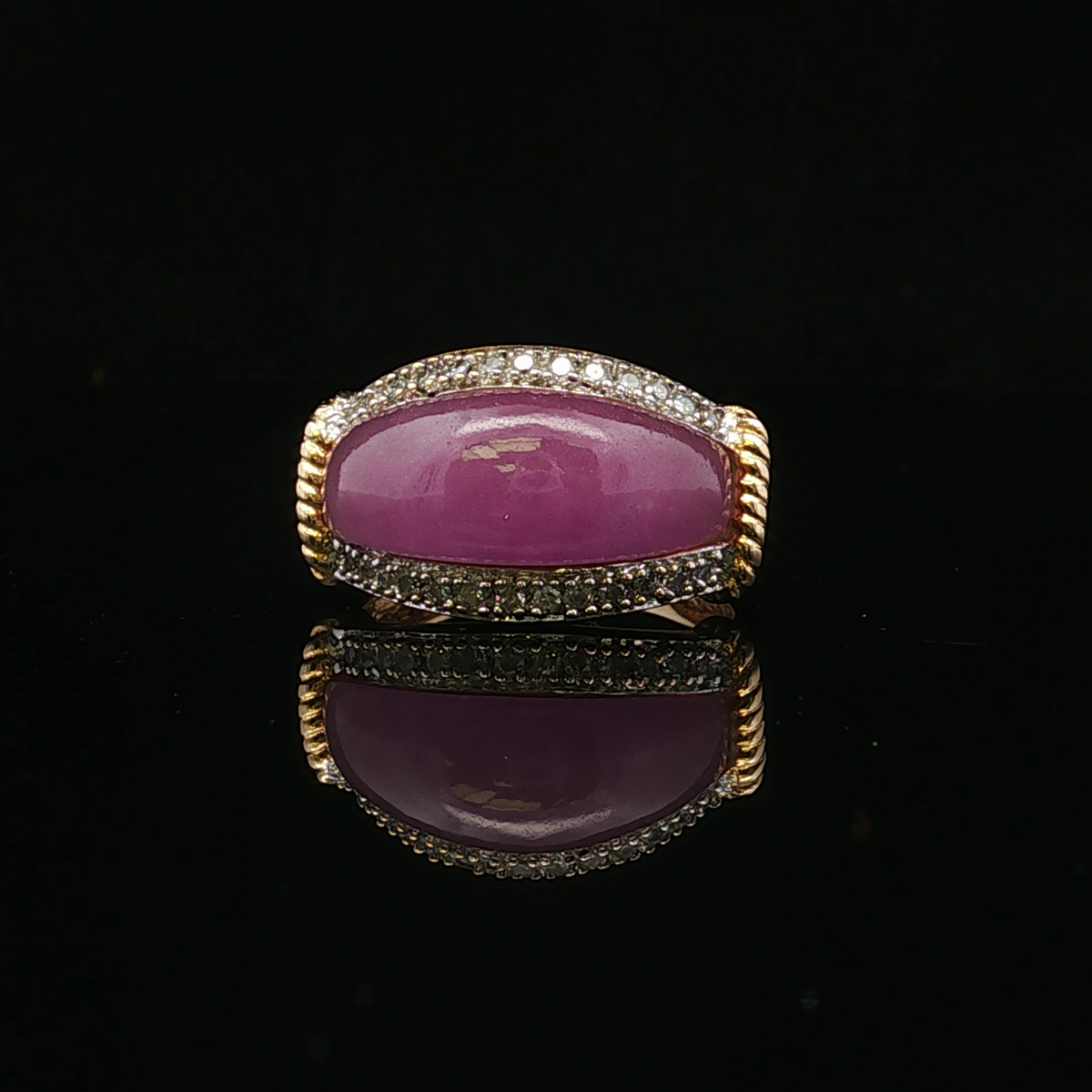 Adelaide Lavender Jadeite & Diamond Ring – 14K