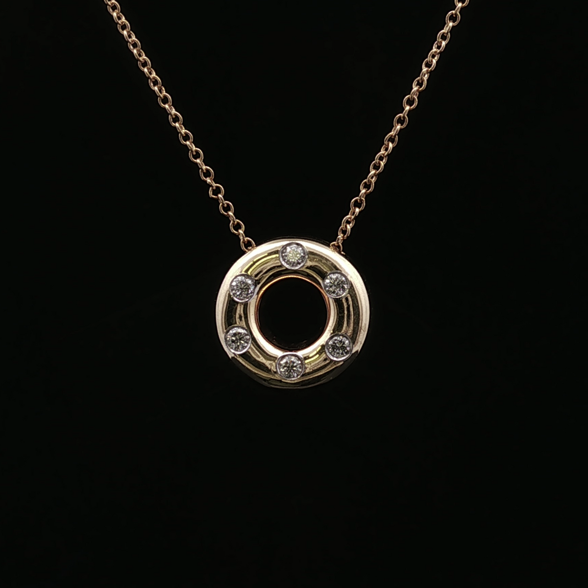 T&Co. Etoile Two-Tone Diamond Circle Necklace