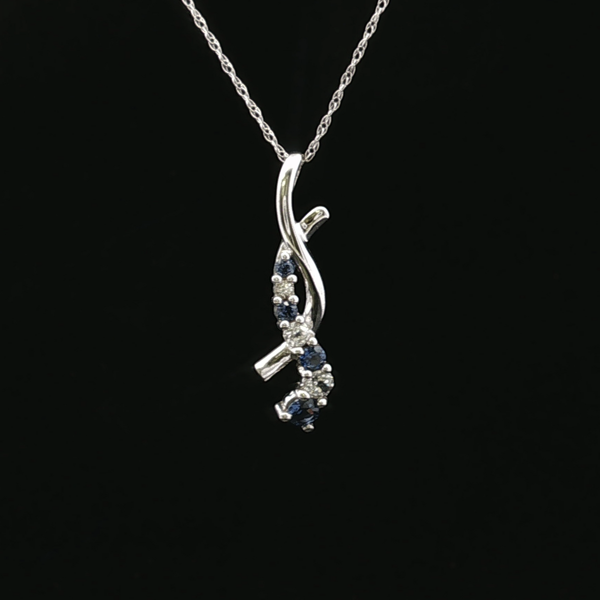 Audreya 10K White Gold Sapphire Necklace