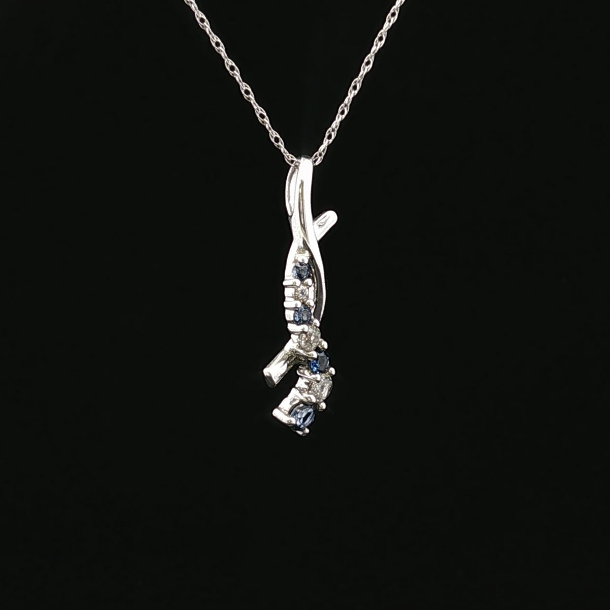 Audreya 10K White Gold Sapphire Necklace