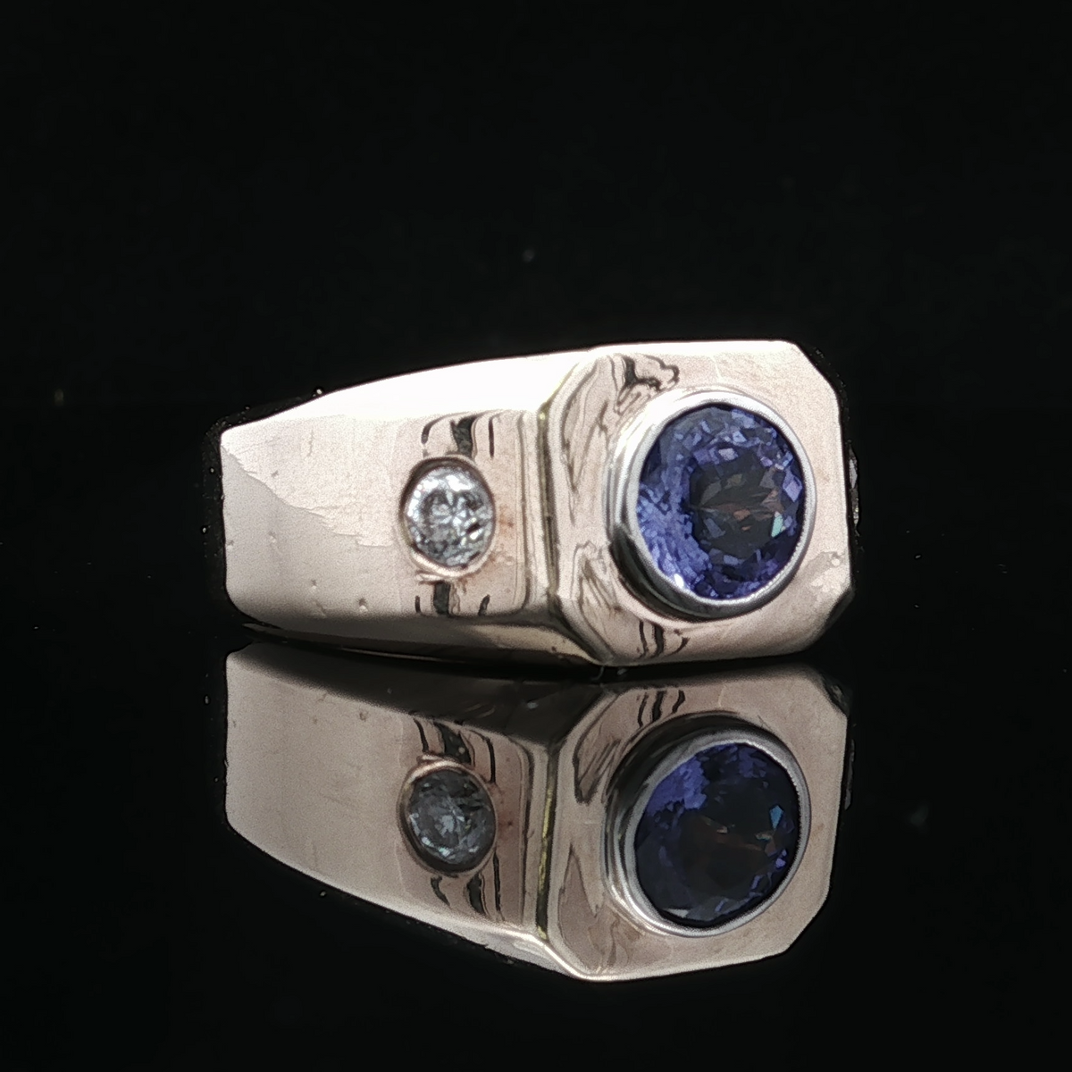 Castiel Tanzanite and Diamond Ring in 14K Yellow Gold