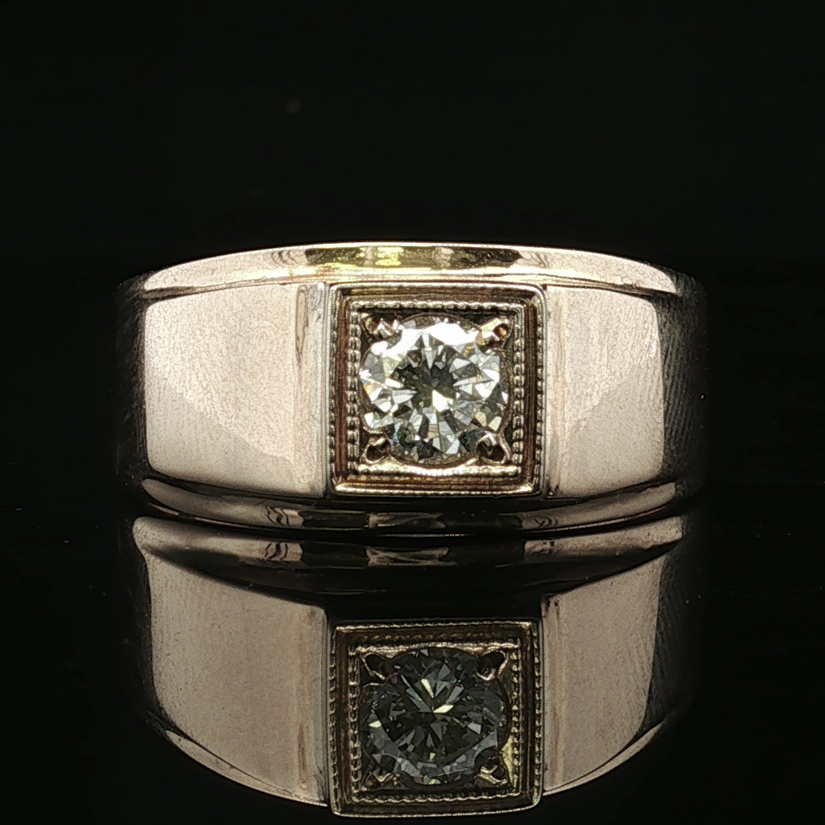 Preston Diamond Domed Ring in 14K Yellow Gold