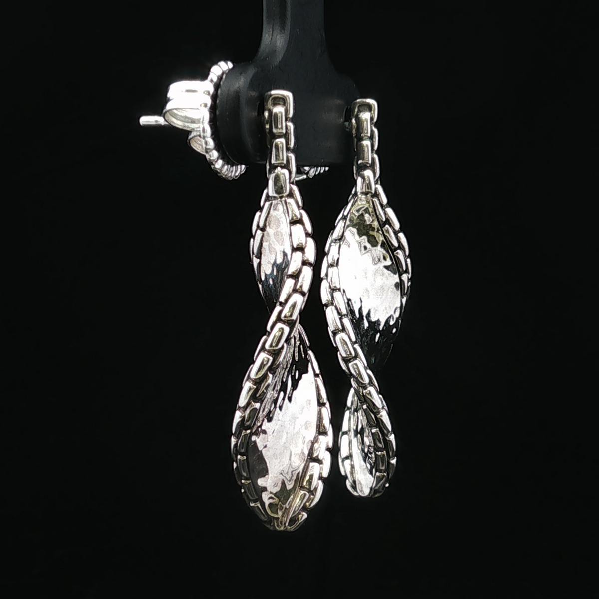 Rosalindia Antiqued Silver Drop Earrings