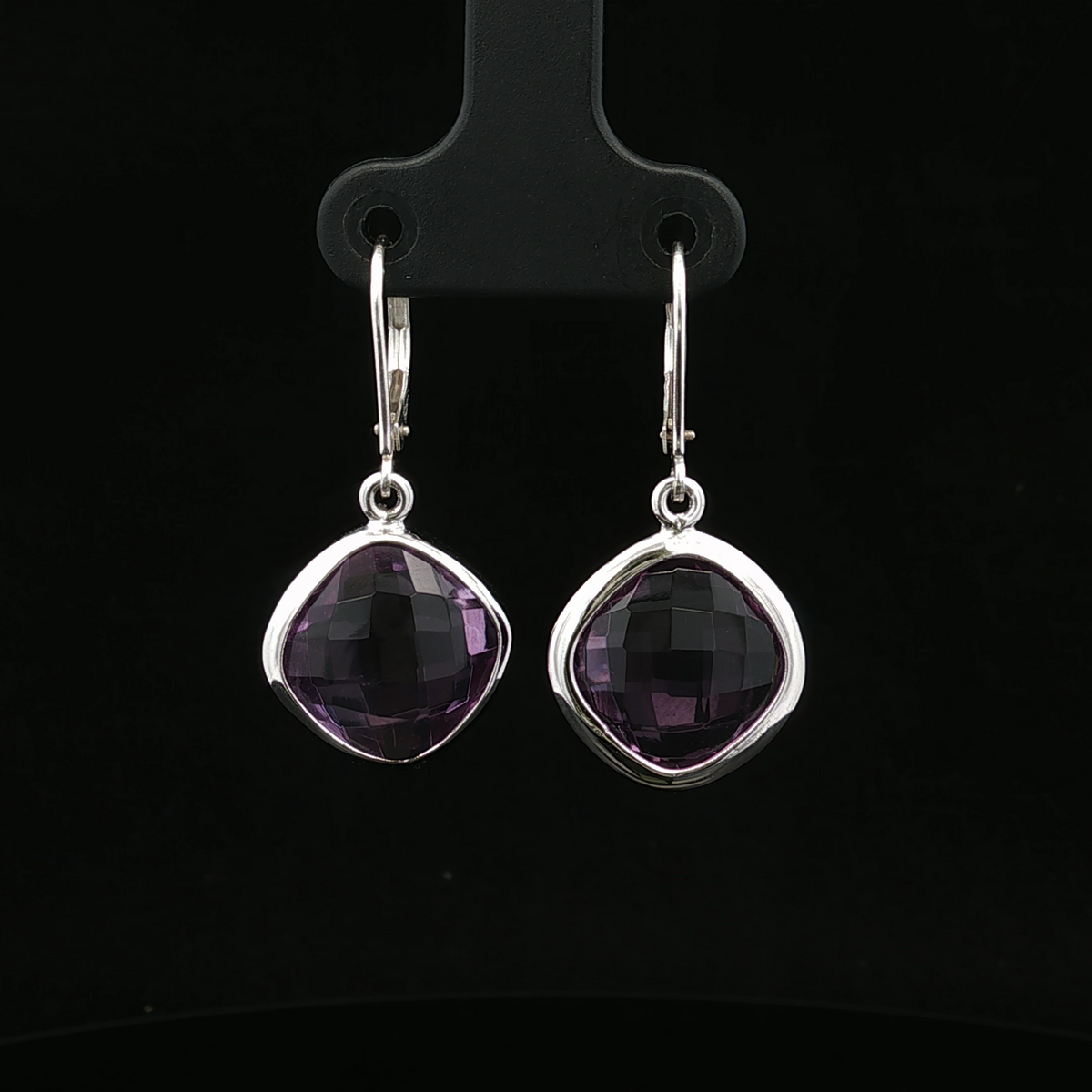 Wilhelmina Purple Stone Dangle Earrings