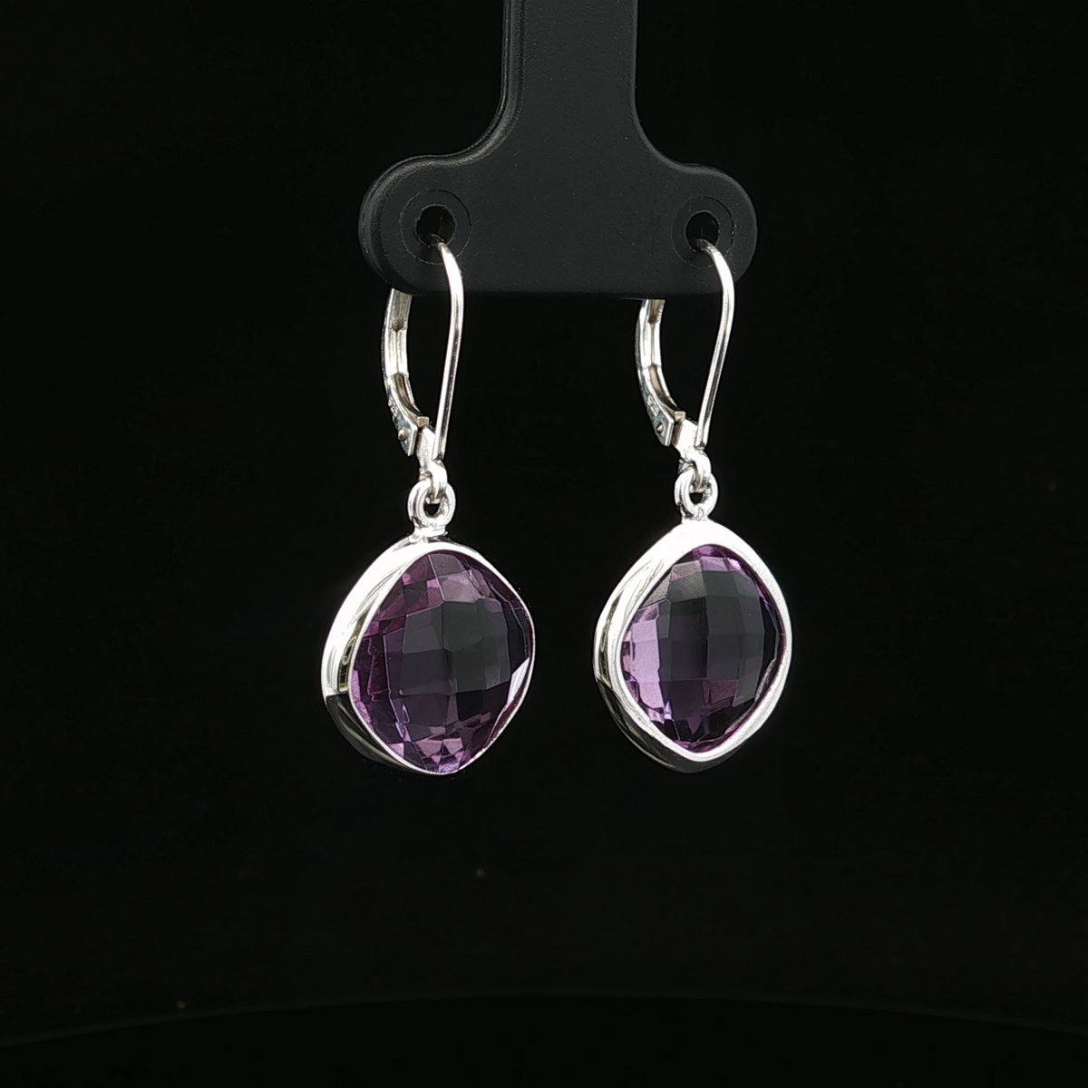 Wilhelmina Purple Stone Dangle Earrings