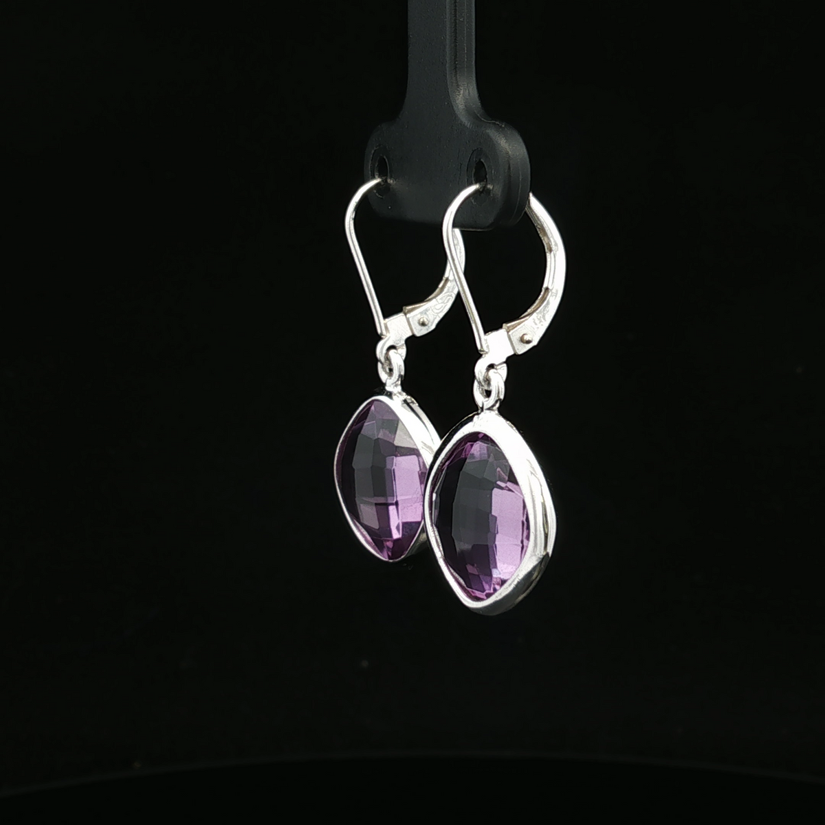 Wilhelmina Purple Stone Dangle Earrings