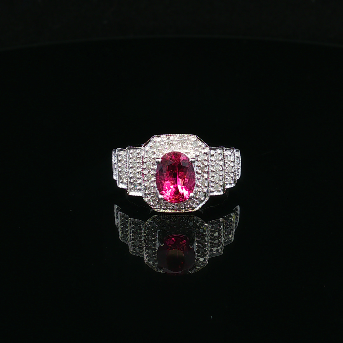 Briellea 14KW Pink Tourmaline & Diamond Ring
