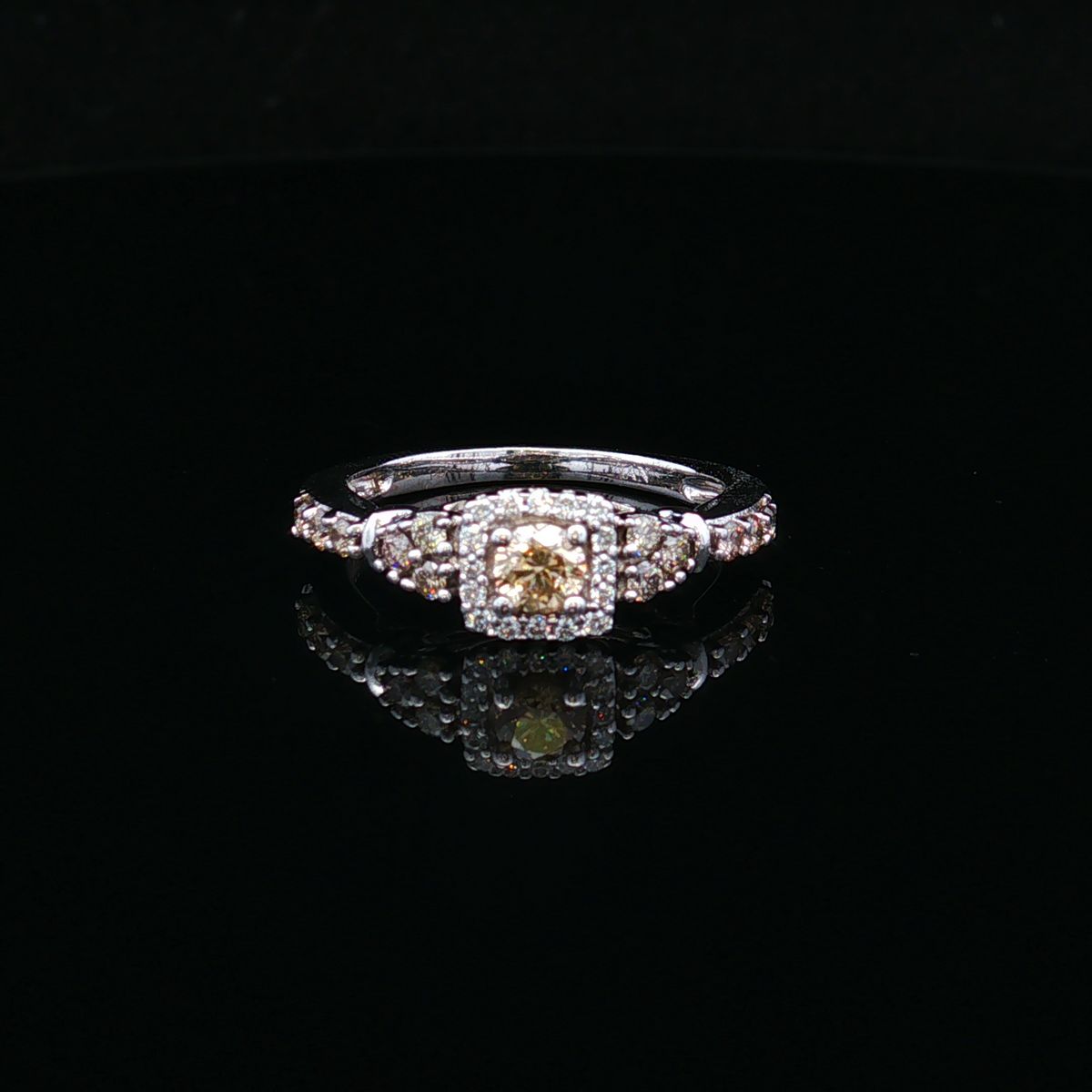 Violetelle 14KW LeVian Chocolate & White Diamond Ring