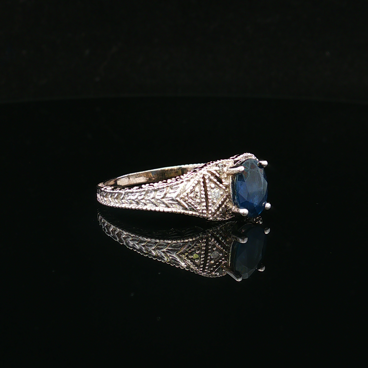 Blythea 14KW 1.50 CT Oval Sapphire & Diamond Ring