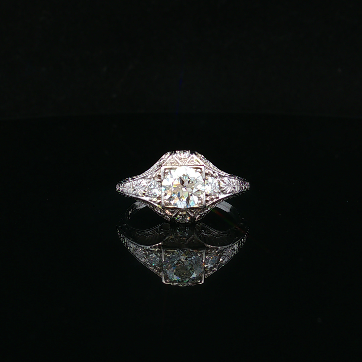 Embera Platinum 1 CTW European Cut Diamond Ring