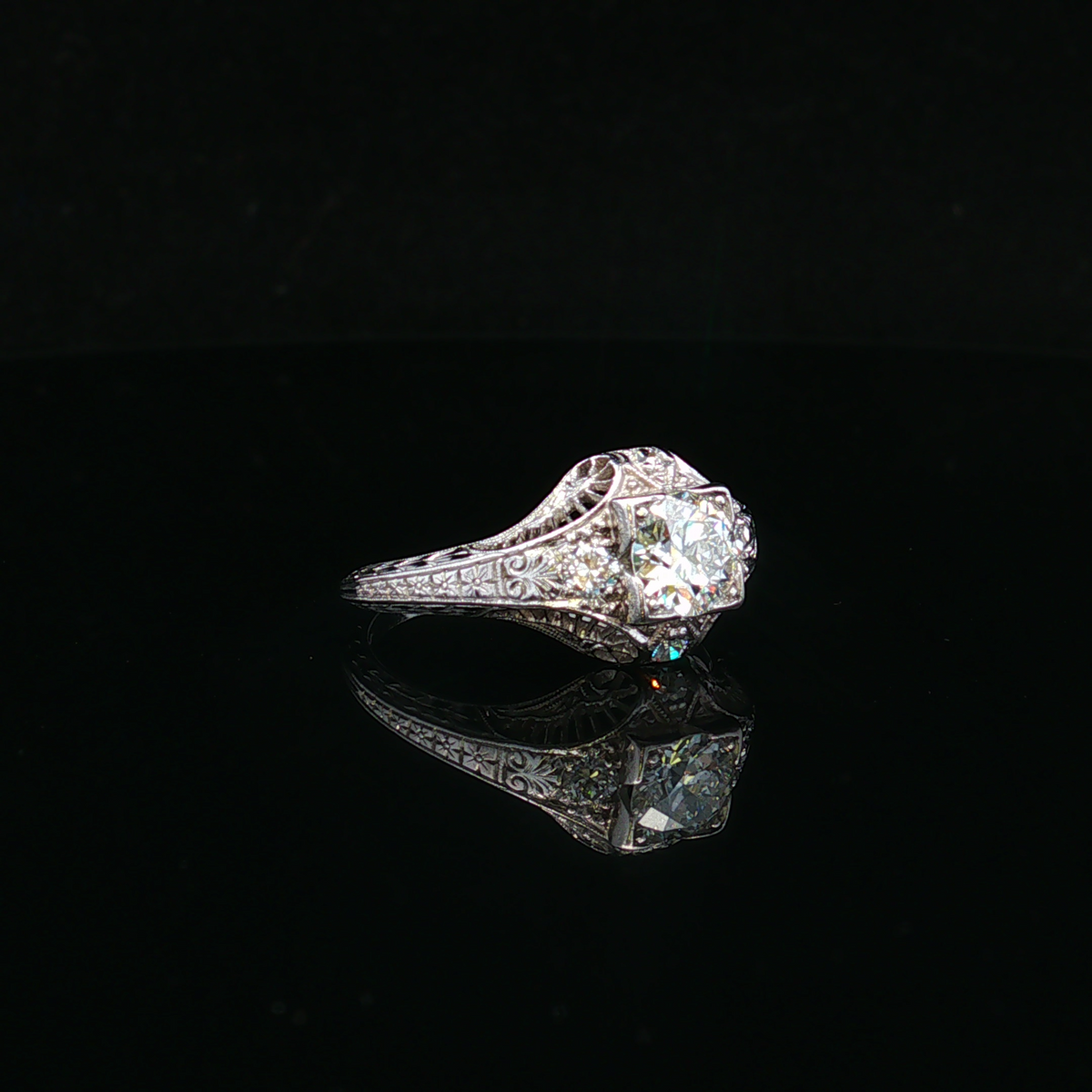 Embera Platinum 1 CTW European Cut Diamond Ring
