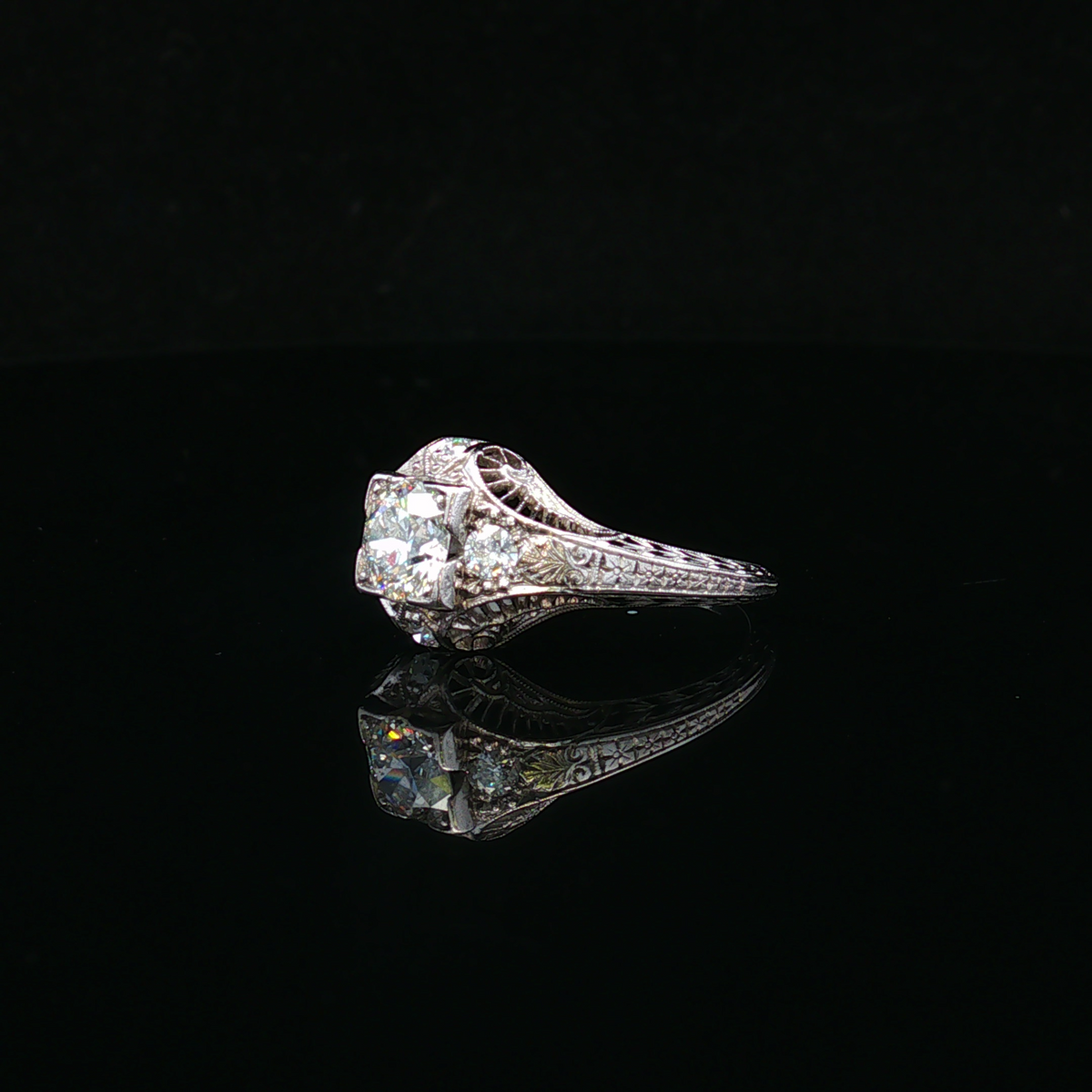 Embera Platinum 1 CTW European Cut Diamond Ring