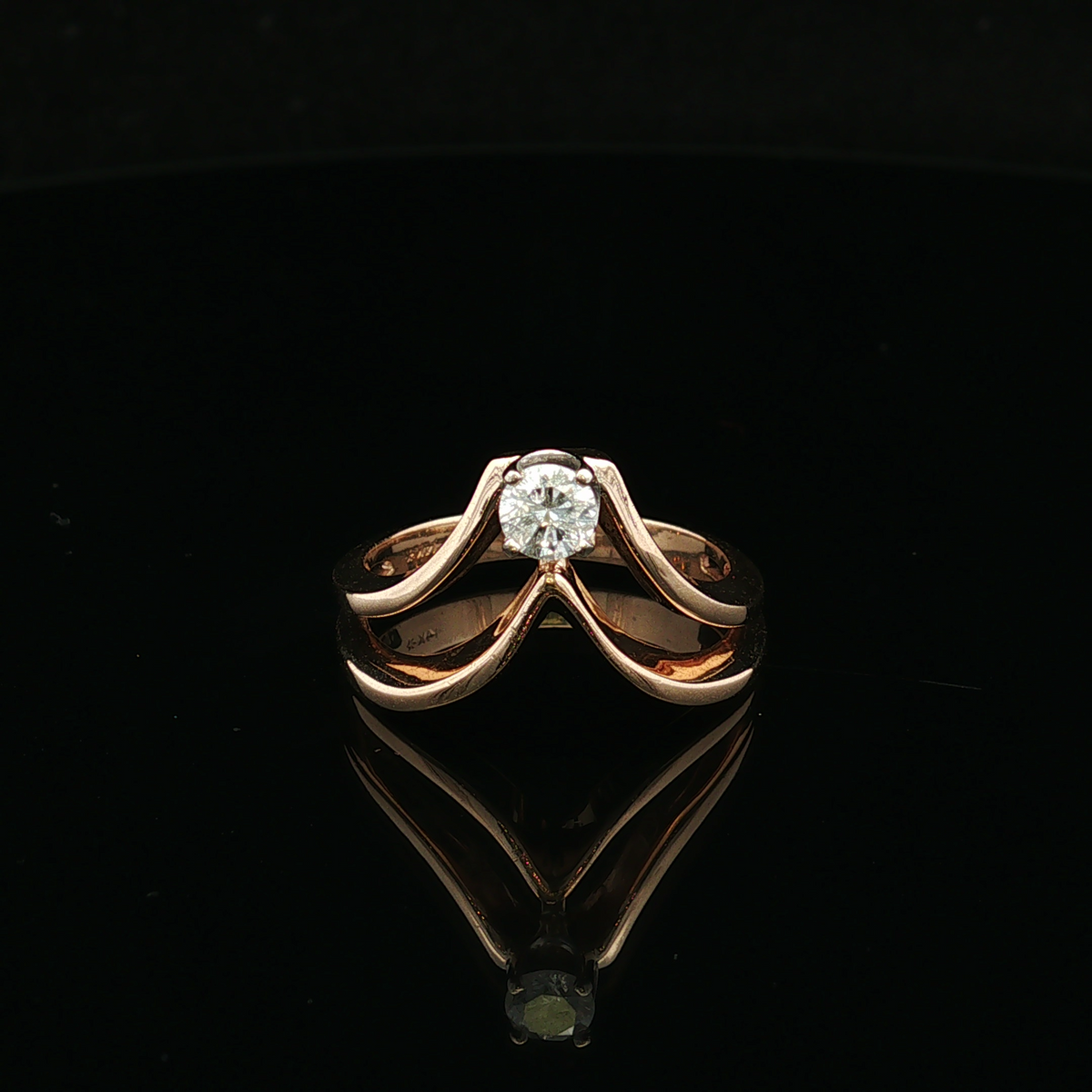 Milalyn 14K Two Tone .24 CT Round Brilliant Diamond Ring