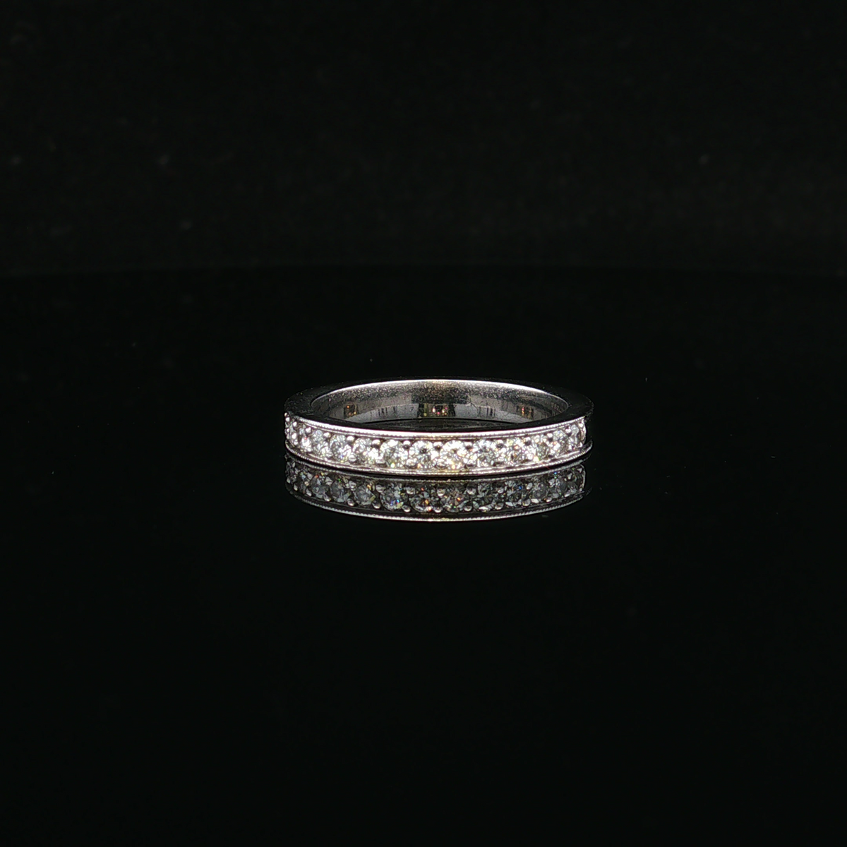 Fioralyn Platinum Diamond Milgrain Wedding Band