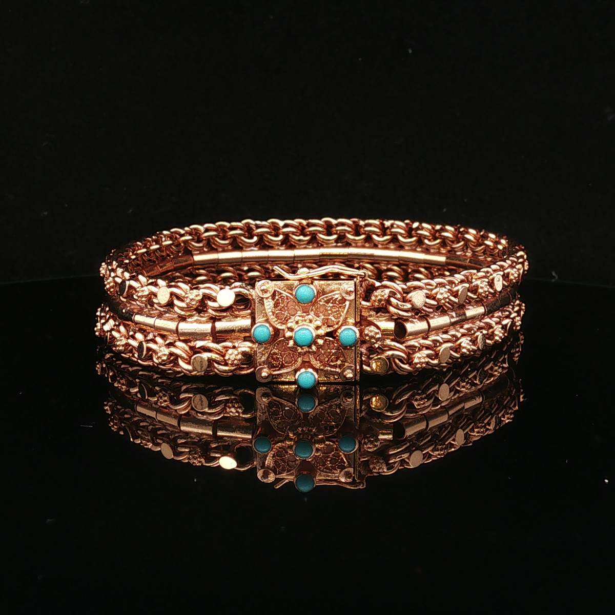 Lenalyn Vintage Portuguese Turquoise Link Bracelet