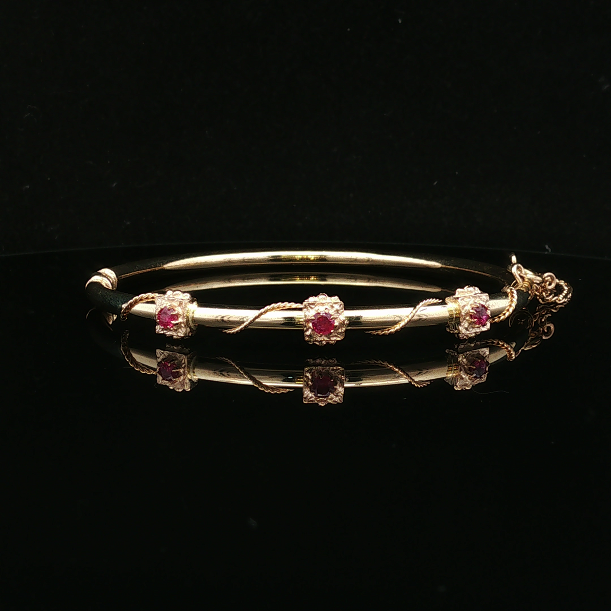 Lyralyn 14K Yellow Gold Ruby Bangle Bracelet
