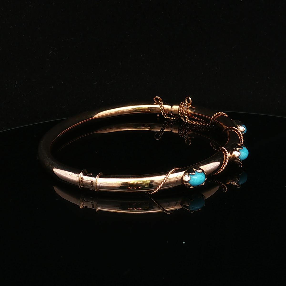 Kaialyn 14K Yellow Gold Turquoise Bangle Bracelet