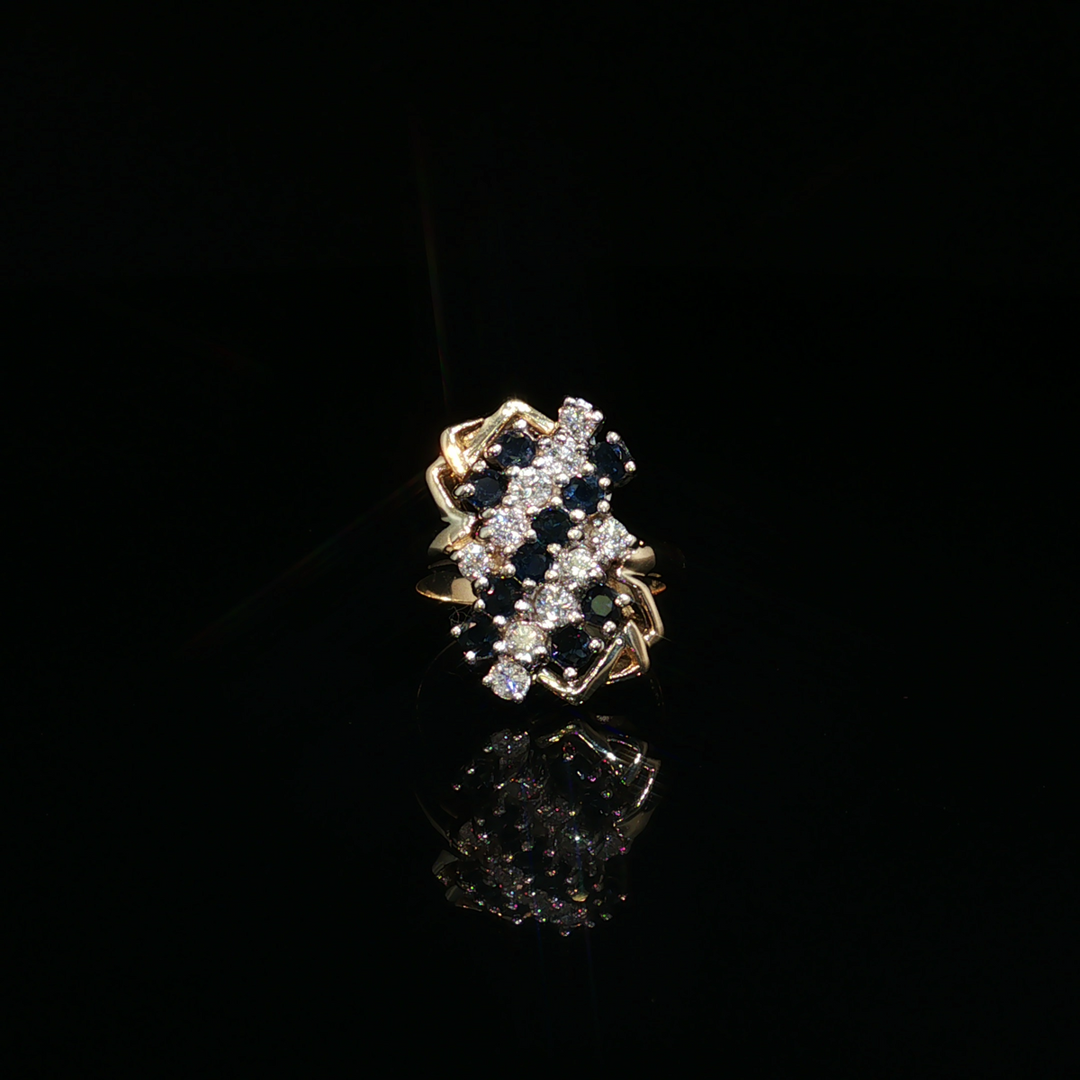 Soleil 14K Yellow Gold Sapphire & Diamond Ring