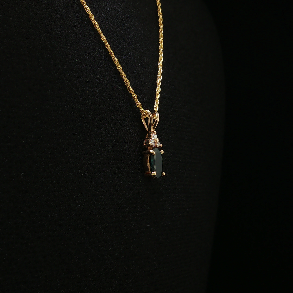 Lenora 14K Yellow Gold Sapphire Diamond Necklace