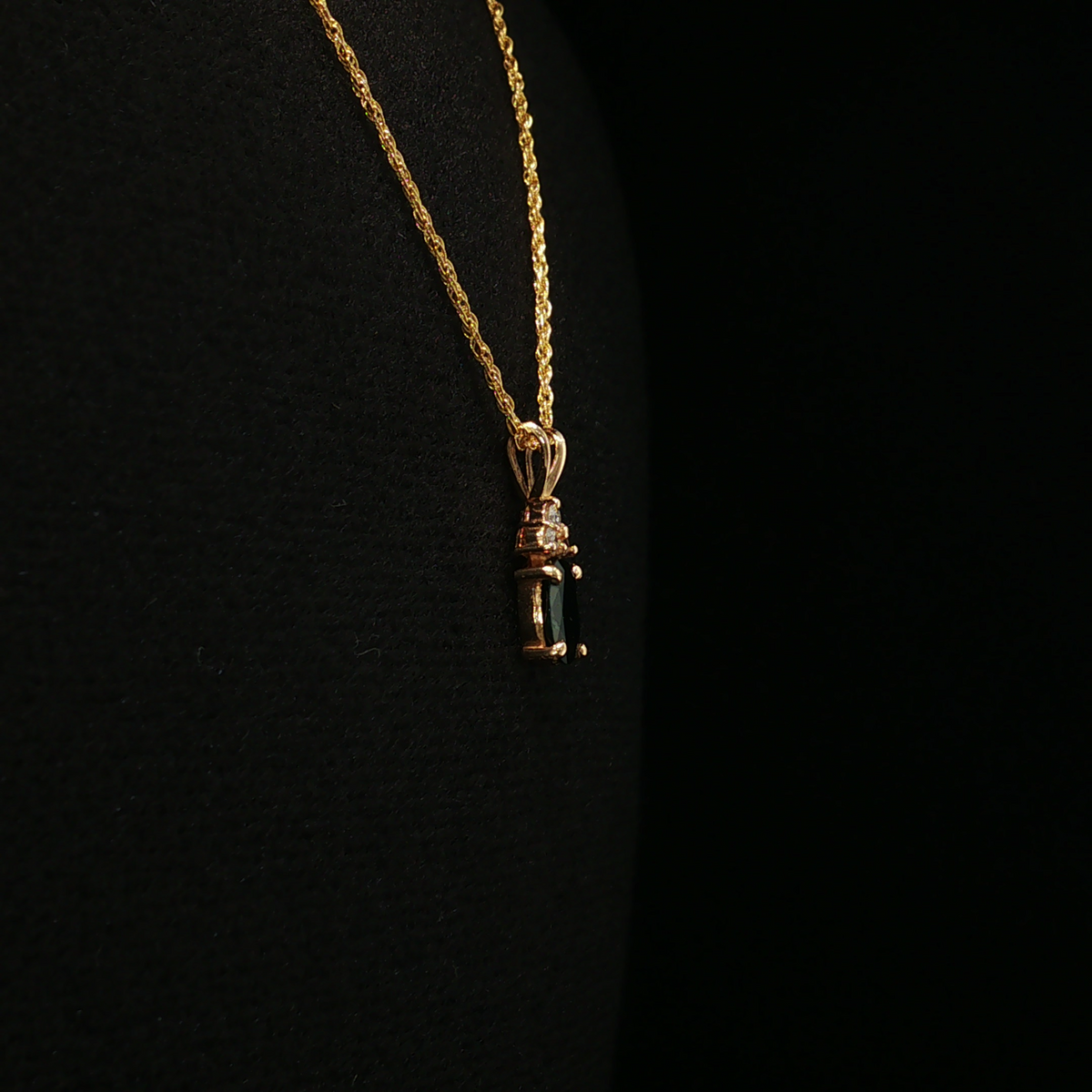 Lenora 14K Yellow Gold Sapphire Diamond Necklace