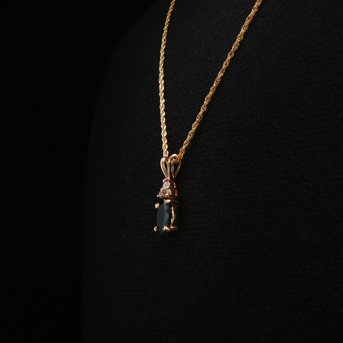 Lenora 14K Yellow Gold Sapphire Diamond Necklace
