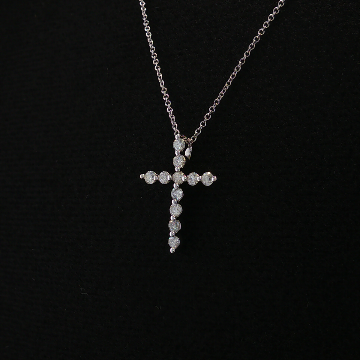 Felicia 14K White Gold Diamond Cross Necklace – 0.33 CTW