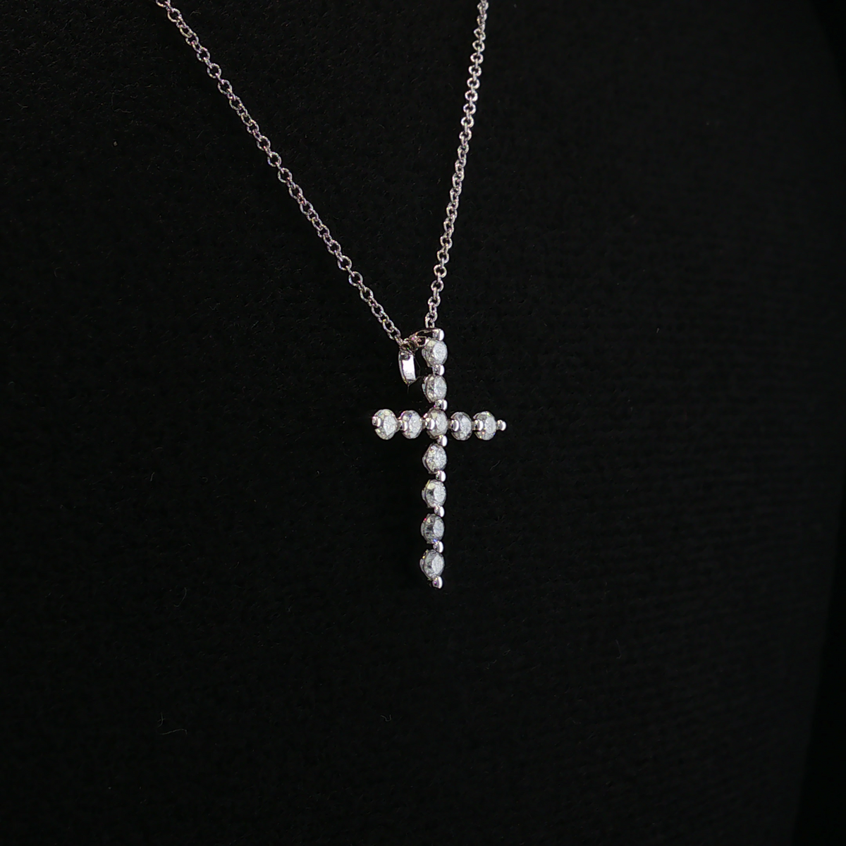 Felicia 14K White Gold Diamond Cross Necklace – 0.33 CTW