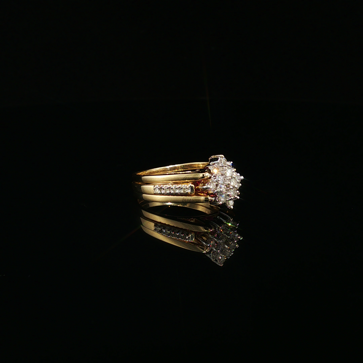 Bryony 14K Two-Tone Pink Sapphire & Diamond Ring Set
