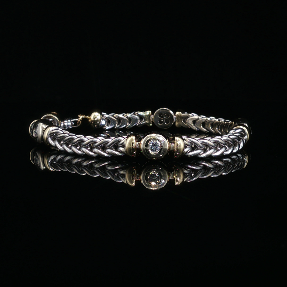 Alberta 14k Two-Tone .40ctw Bezel Set Diamond Bracelet