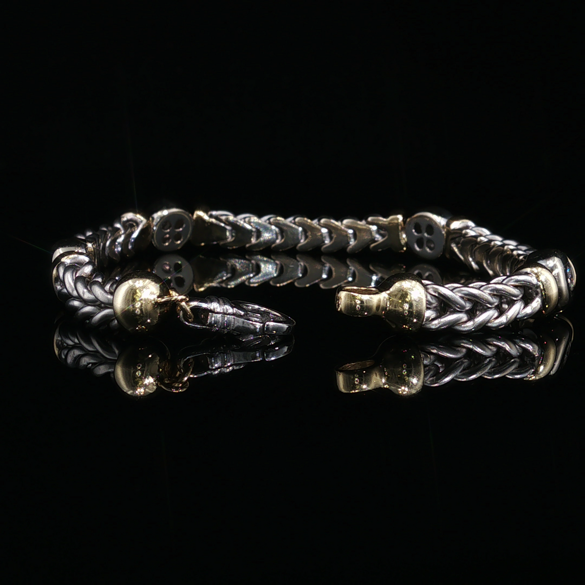 Alberta 14k Two-Tone .40ctw Bezel Set Diamond Bracelet