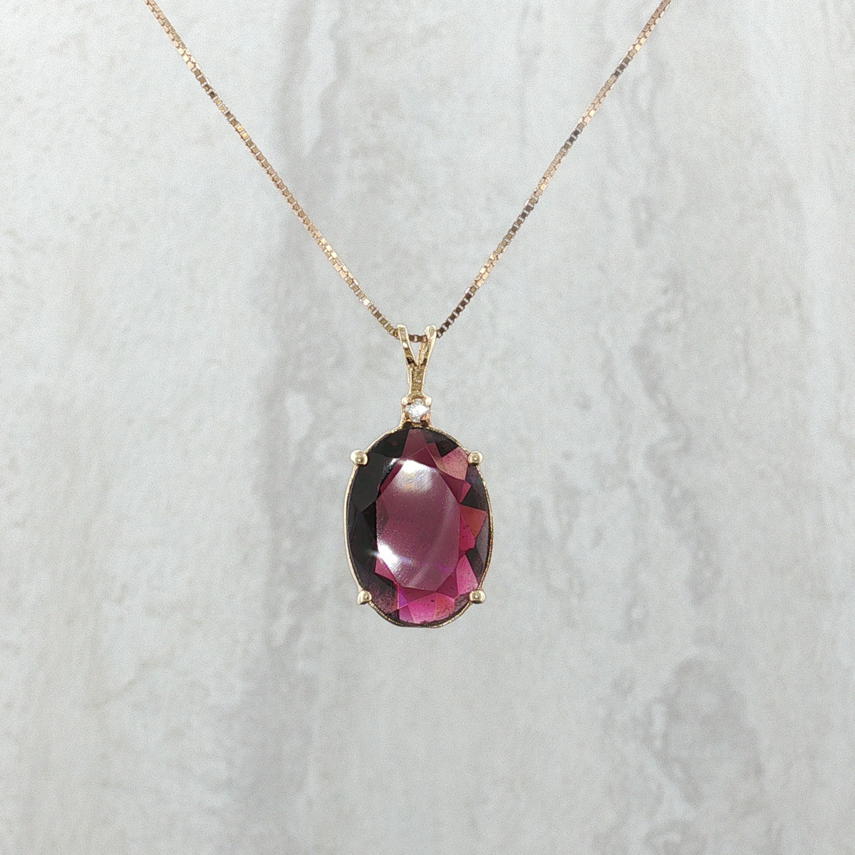Twila 14k Yellow Gold Oval Rhodolite Garnet Necklace