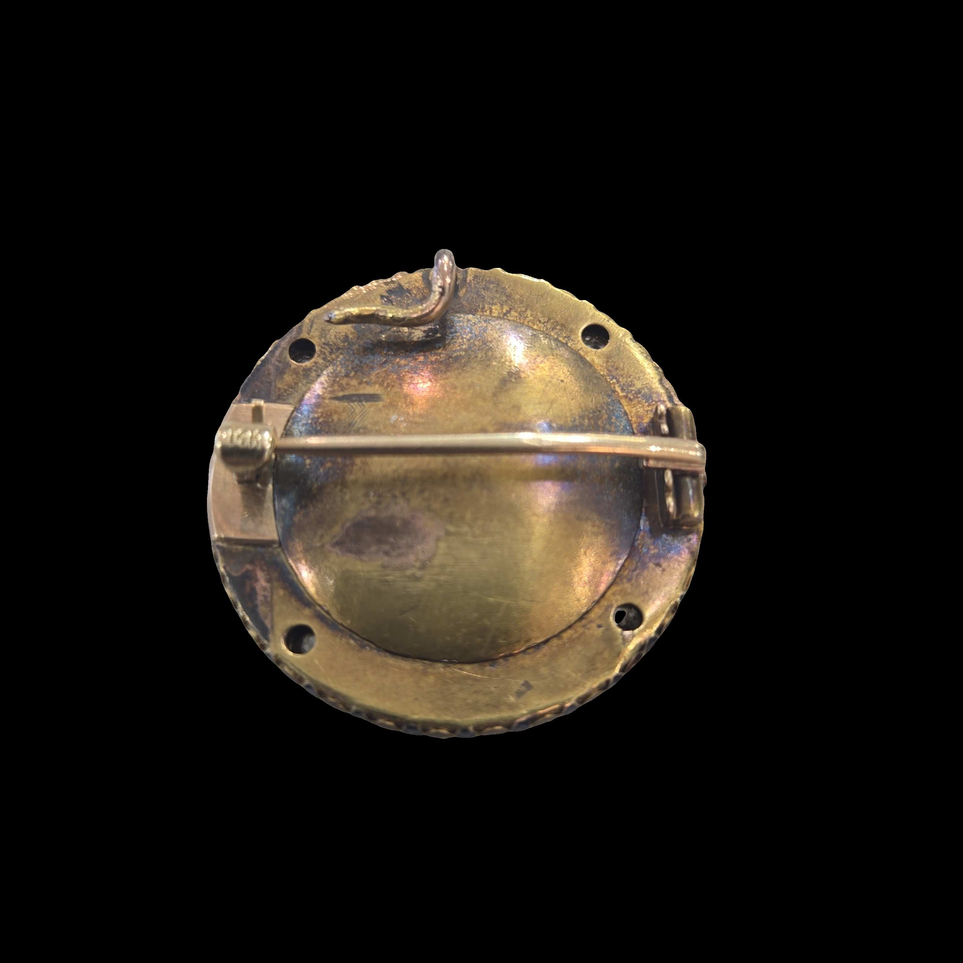 Georgian Era 14K Yellow Gold Young Man Pin with Diamonds