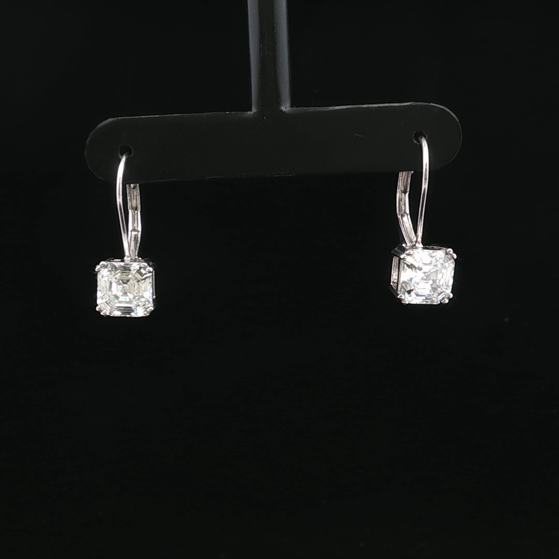 Elinora White Silver CZ Drop Earrings