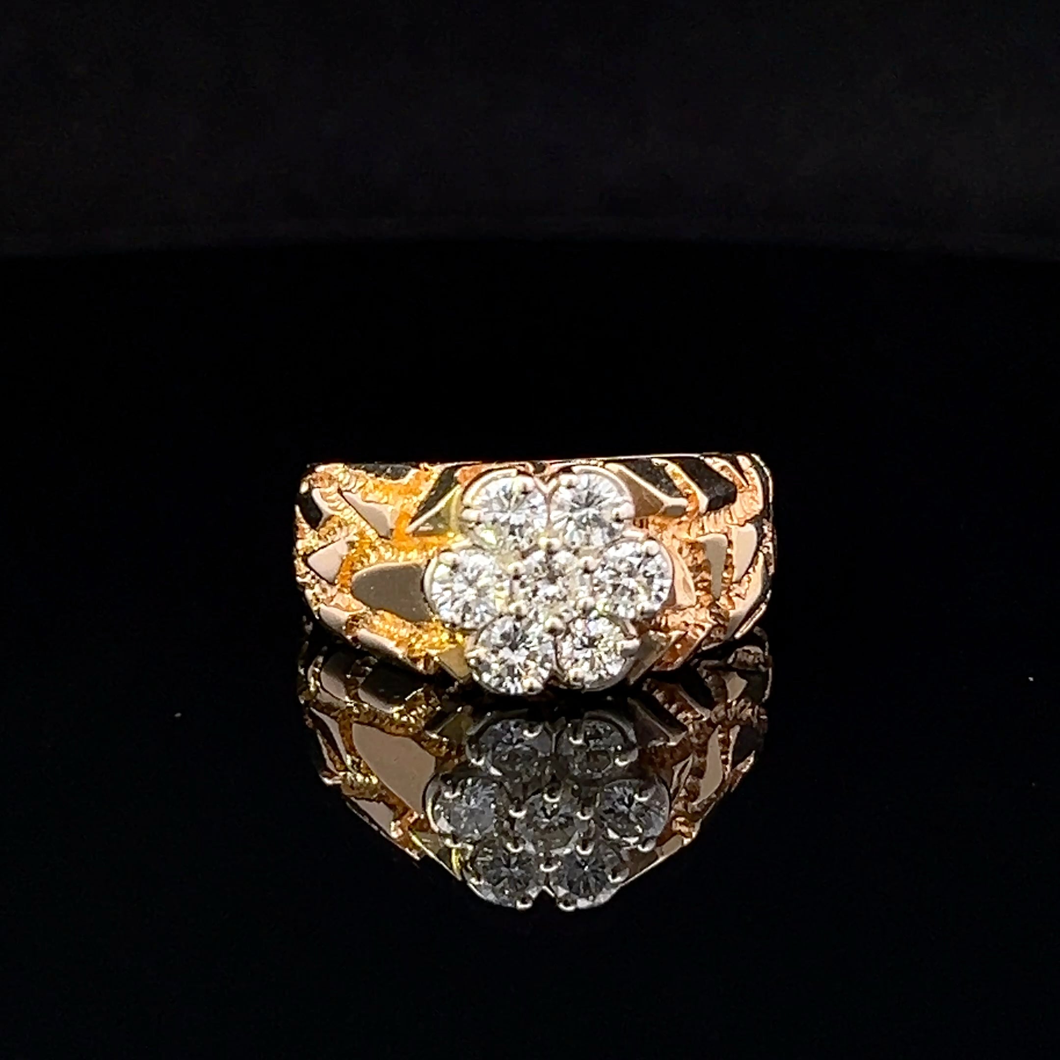 Sawyer 14K Yellow Gold Nugget Diamond Ring – 1.05 CTW