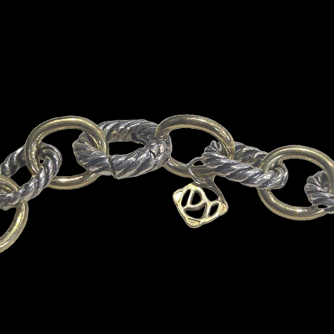 David Yurman Two-Tone Open Link Sterling & 18K Bracelet