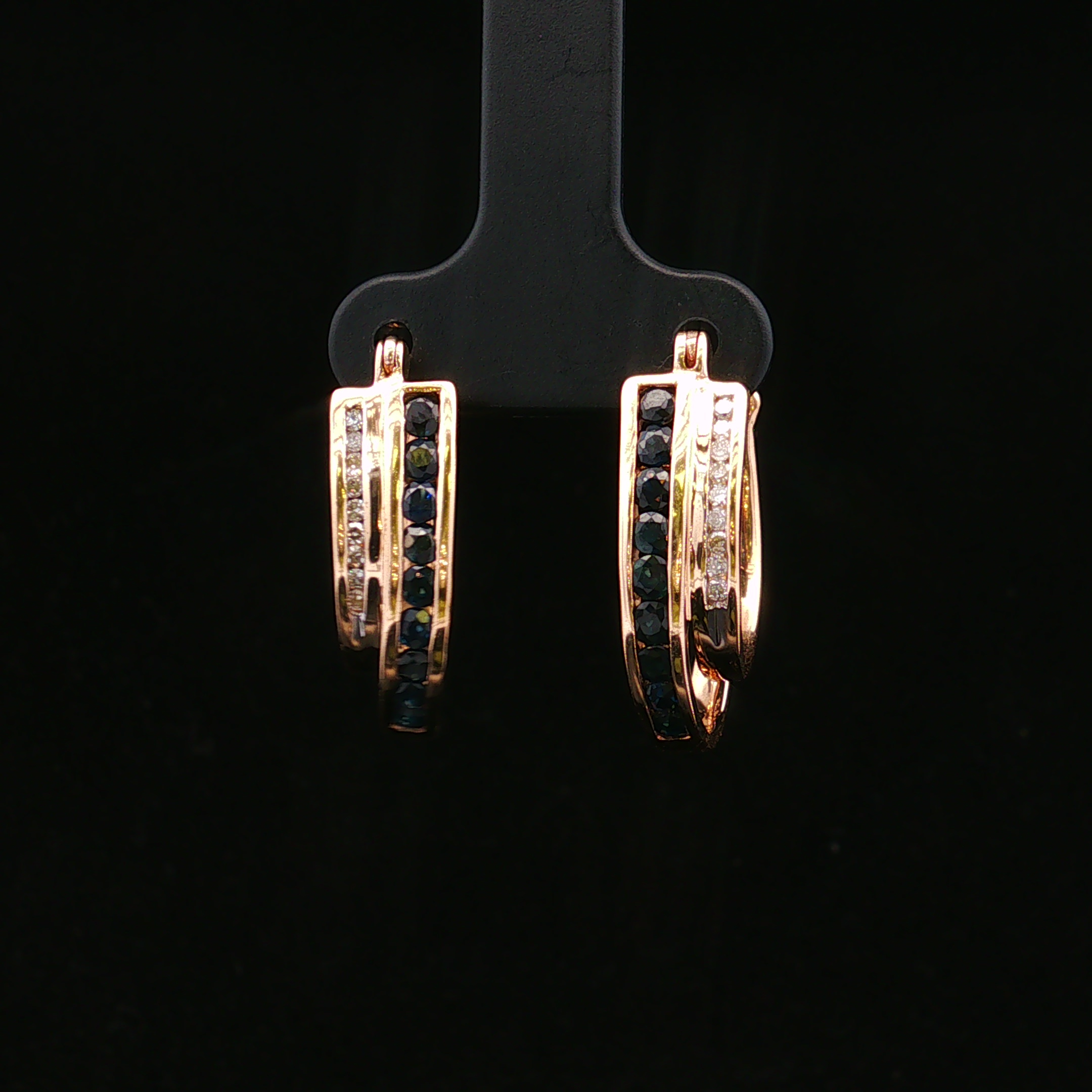 Lenarose 14K Sapphire & Diamond Double Hoops