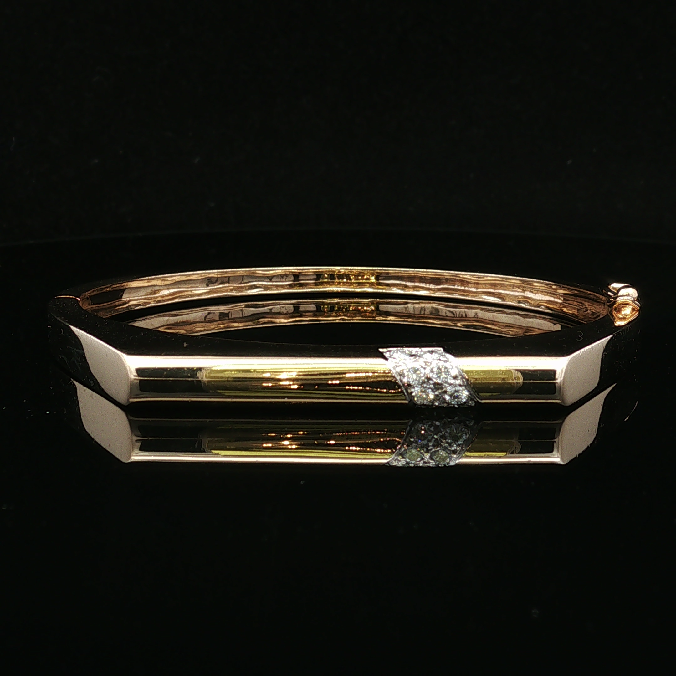 Talialyn 14K Two Tone Diamond Bangle Bracelet