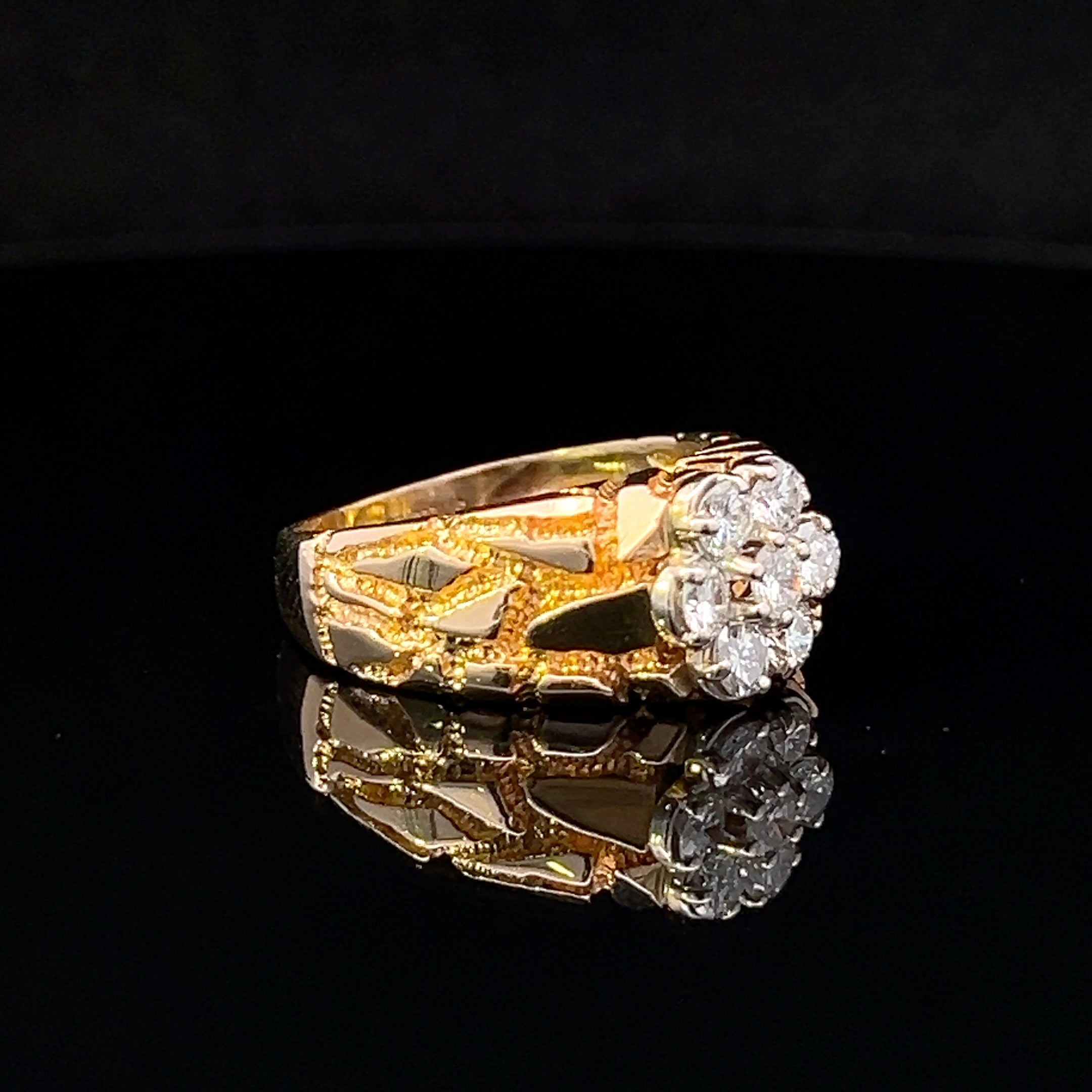 Sawyer 14K Yellow Gold Nugget Diamond Ring – 1.05 CTW