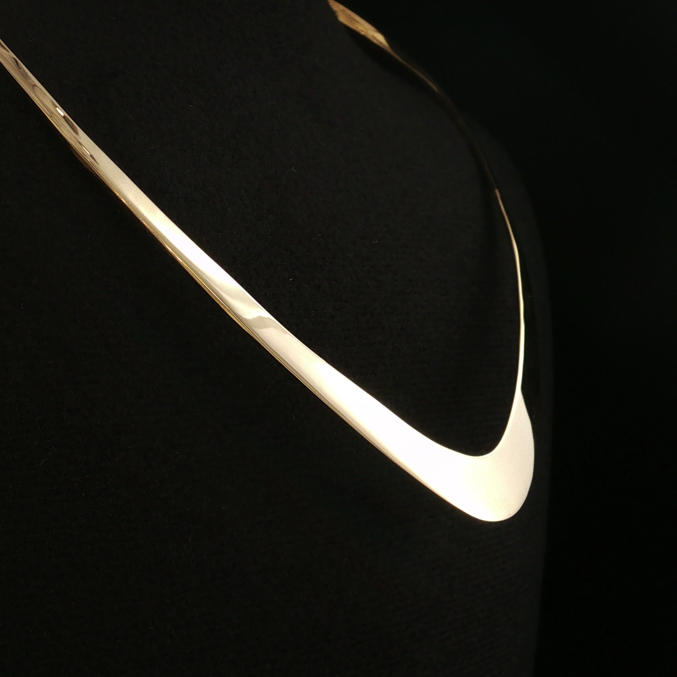 Kennedy 14K Yellow Gold “V” Flat Design Collar Necklace