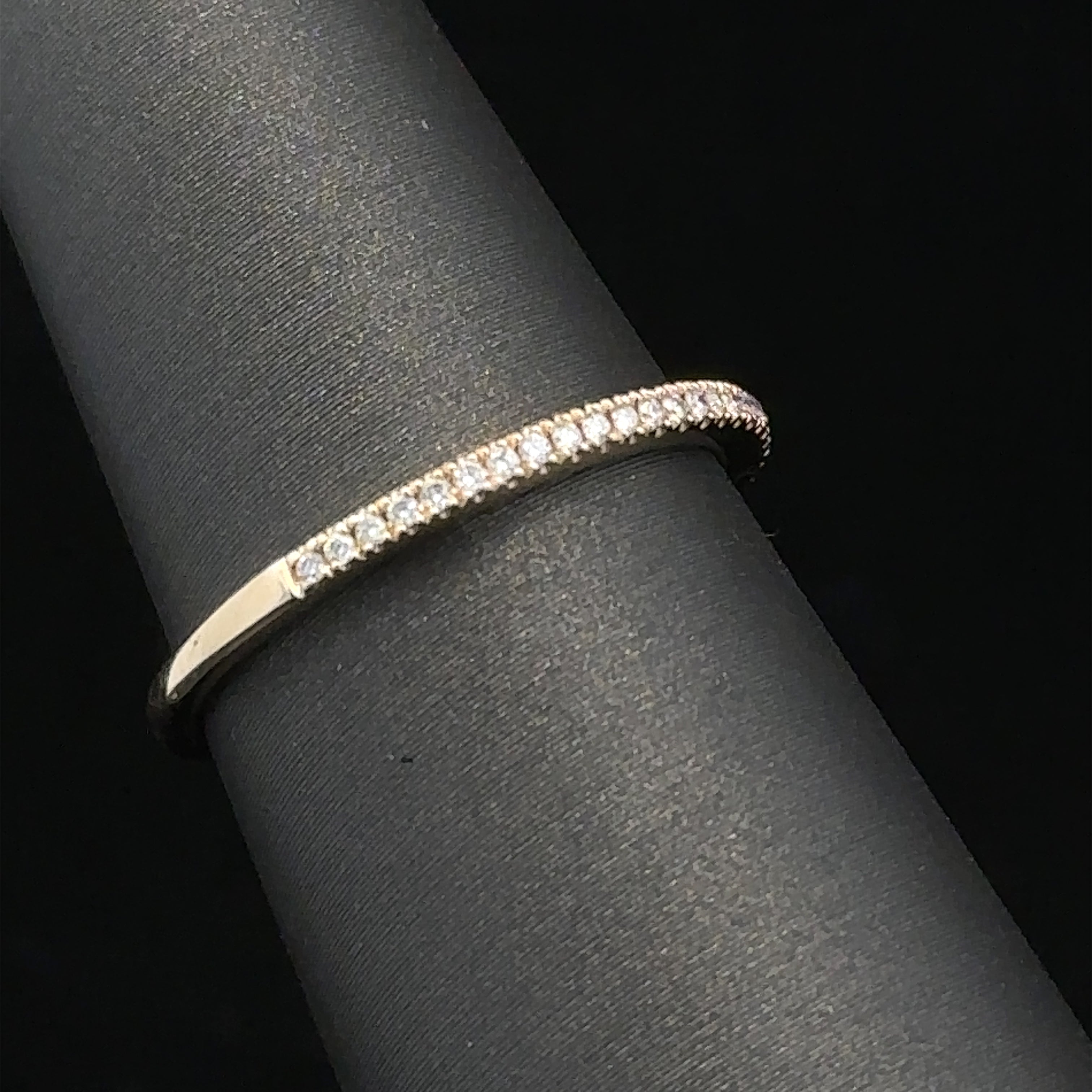 
Clara 14K gold prong-set diamond band
