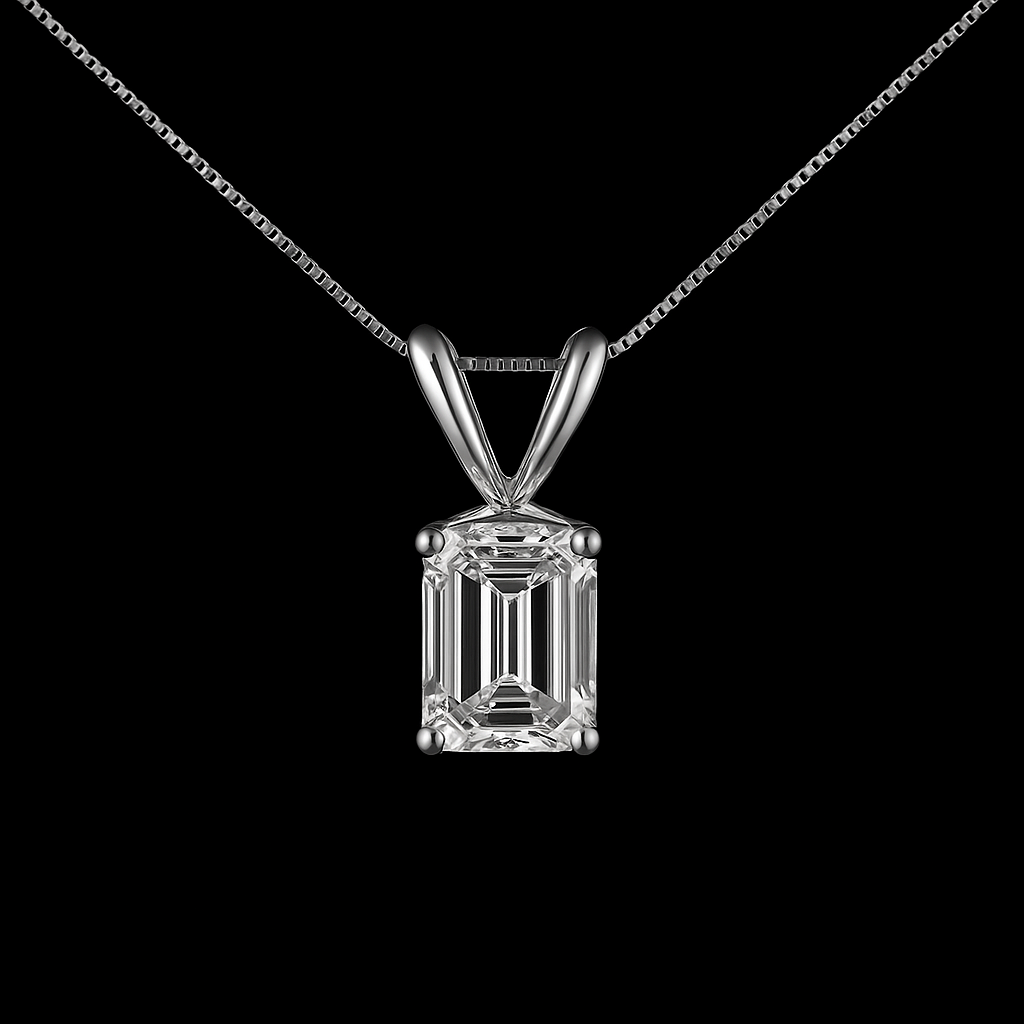 Sophie 14KW 1CT Emerald Lab Grown Diamond Necklace