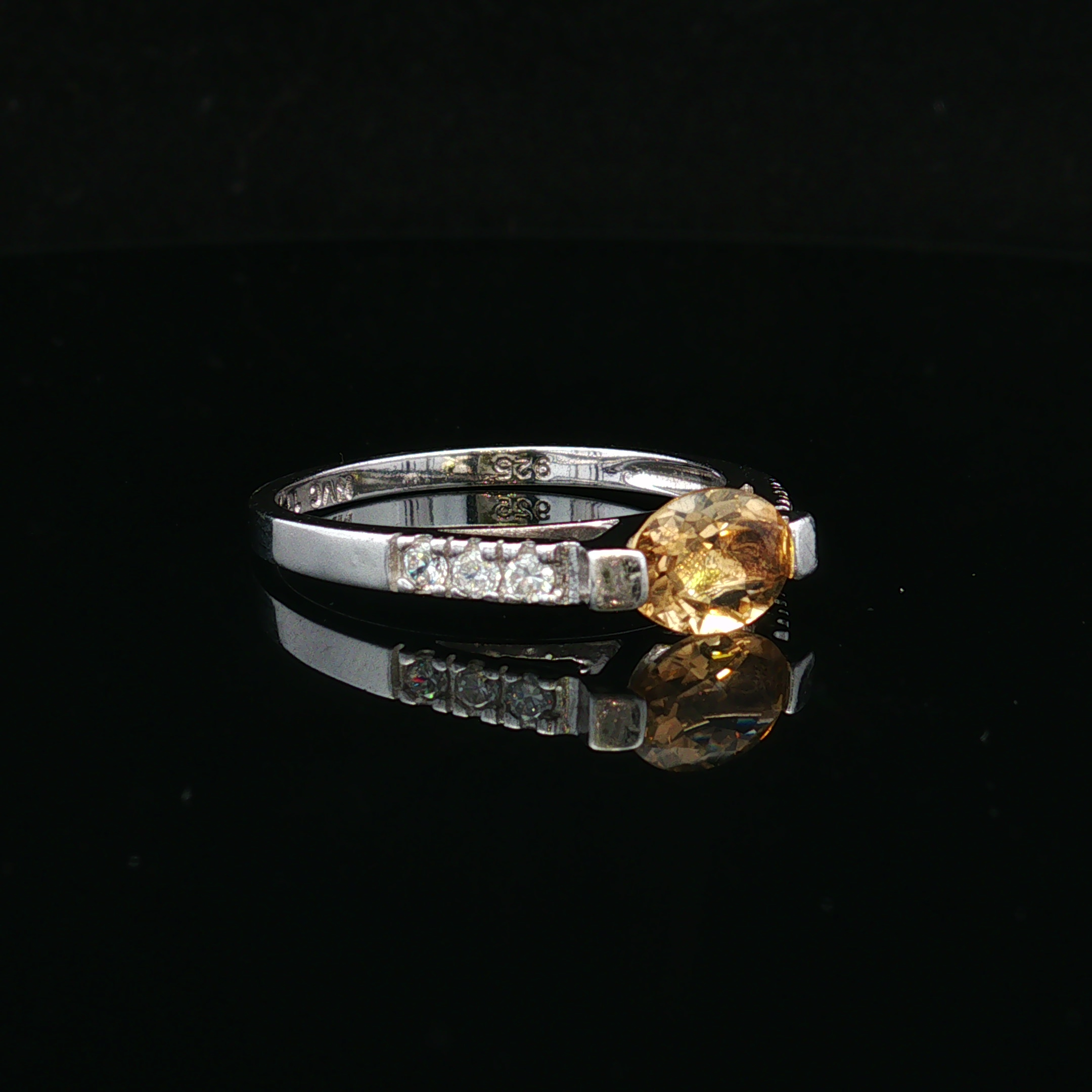 Zeldalyn Sterling Silver Yellow Stone Ring