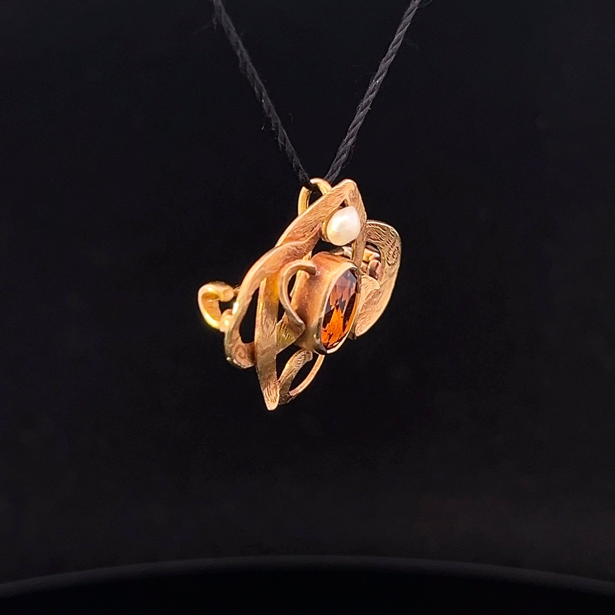 Arielle 14K Yellow Gold Oval Citrine & Pearl Pin Pendant